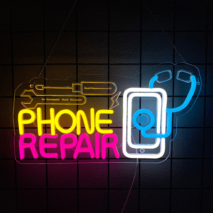 Electronics Repair Shops - Insegna al neon per riparazione telefoni,